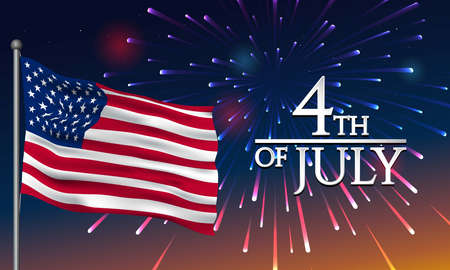 United States Independence Day Background Design. Fourth of July. Vector illustrationのイラスト素材