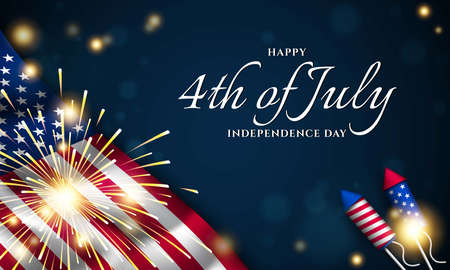 United States Independence Day Background Design. Fourth of July. Vector illustrationのイラスト素材