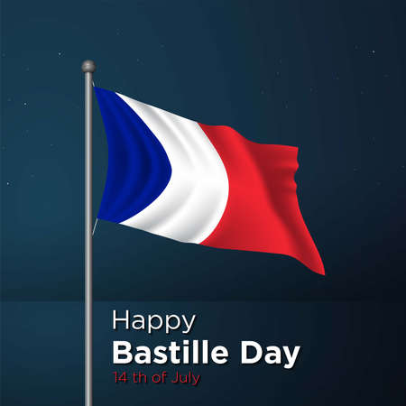 Bastille Day Background Design. 14th of July. Vector illustrationのイラスト素材