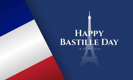 Bastille Day Background. 14 th of July. Tower Illustration. Vector illustrationのイラスト素材