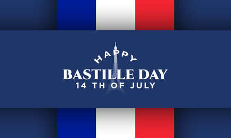 Bastille Day Background. 14 th of July. Tower Illustration. Vector illustrationのイラスト素材