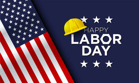 Labor Day Background Design with Helmet Illustration. Vector Illustrationのイラスト素材