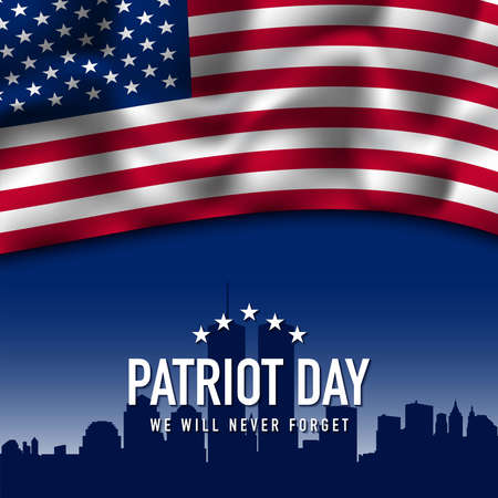 Patriot Day Background Design. We Will Never Forget. Vector Illustration.のイラスト素材