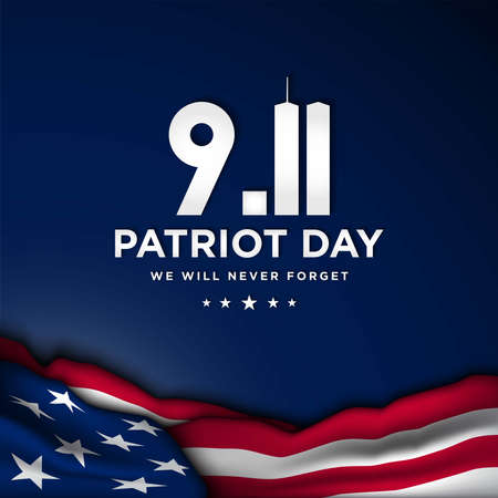 Patriot Day Background Design. We Will Never Forget. Vector Illustration.のイラスト素材