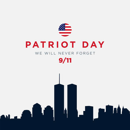 Patriot Day Background Design. We Will Never Forget. Vector Illustration.のイラスト素材