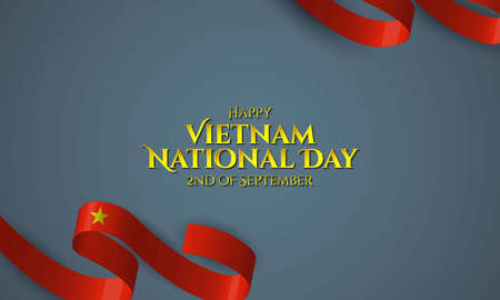 Vietnam National Day Background Design Template. Vector Illustration.のイラスト素材