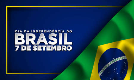 Brazil Independence Day Background Design Template. Translate : 7th of September, Brazil Independence Day. Vector Illustration.のイラスト素材