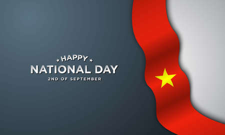 Vietnam National Day Background Design Template. Vector Illustration.のイラスト素材