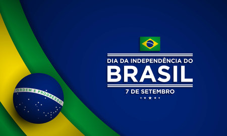 Brazil Independence Day Background Design Template. Translate : Brazil Independence Day, 7th of September. Vector Illustration.のイラスト素材