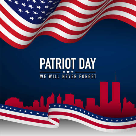 Patriot Day Background Design. We Will Never Forget. Vector Illustration.のイラスト素材