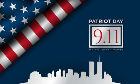 Patriot Day Background Design. We Will Never Forget. Vector Illustration.のイラスト素材