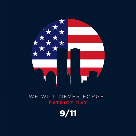Patriot Day Background Design. We Will Never Forget. Vector Illustration.
