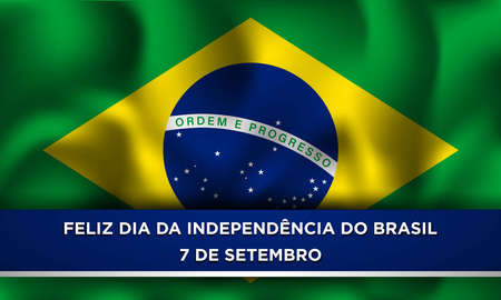 Brazil Independence Day Background Design Template. Translate : Happy Brazil Independence Day, 7th of September. Vector Illustration.のイラスト素材