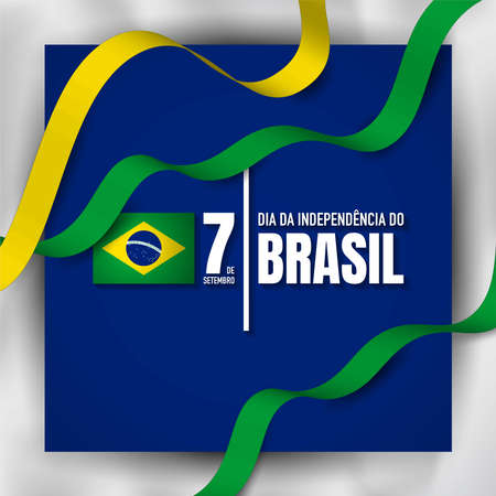 Brazil Independence Day Background Design Template. Translate : 7th of September, Brazil Independence Day. Vector Illustration.のイラスト素材