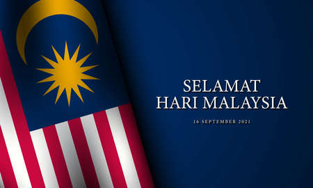 Malaysia Day Background Design. Translate : Happy Malaysia Day, 16th of September. Vector Illustration.のイラスト素材
