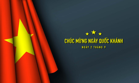 Vietnam National Day Background Design Template. Vector Illustration.のイラスト素材
