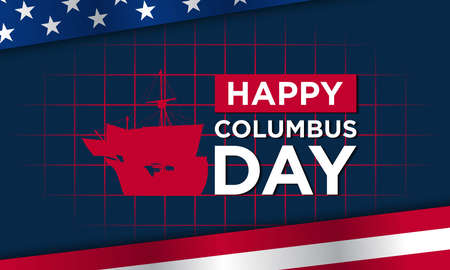 Columbus Day Background Design. Banner, Poster, Greeting Card. Vector Illustration.のイラスト素材
