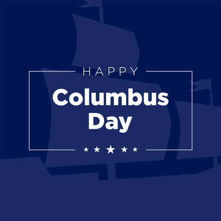 Columbus Day Background Design. Poster or Greeting Card. Vector Illustration.のイラスト素材