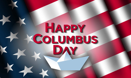Columbus Day Background Design. Banner, Poster, Greeting Card. Vector Illustration.の写真素材