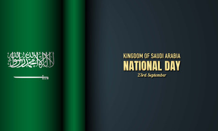 Kingdom of Saudi Arabia National Day Background Design. 23rd September. Banner, Poster, Greeting Card. Vector Illustration.のイラスト素材