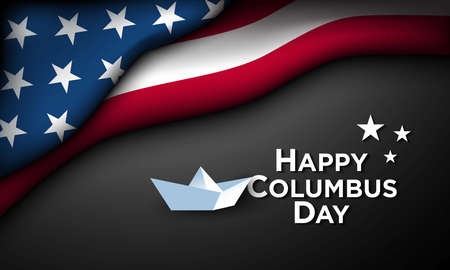 Columbus Day Background Design. Banner, Poster, Greeting Card. Vector Illustration.のイラスト素材