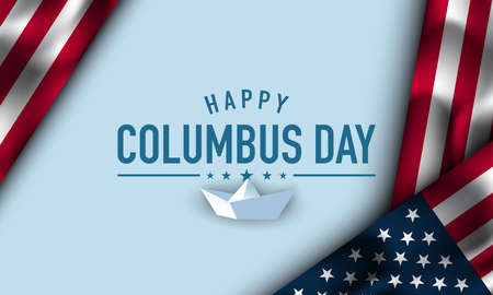 Columbus Day Background Design. Banner, Poster, Greeting Card. Vector Illustration.のイラスト素材