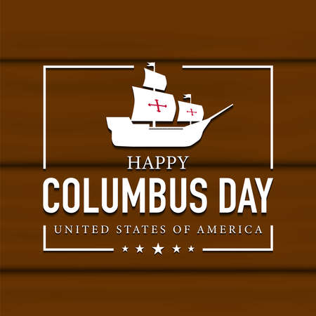Columbus Day Background Design. Poster or Greeting Card. Vector Illustration.のイラスト素材