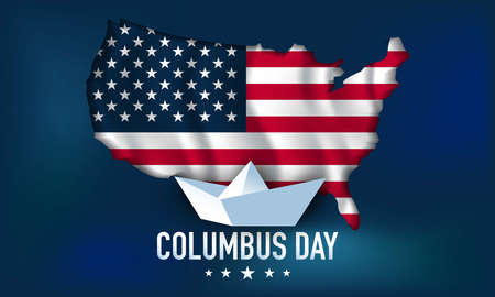 Columbus Day Background Design. Banner, Poster, Greeting Card. Vector Illustration.のイラスト素材