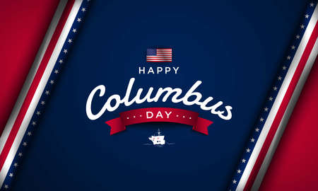Columbus Day Background Design. Banner, Poster, Greeting Card. Vector Illustration.のイラスト素材