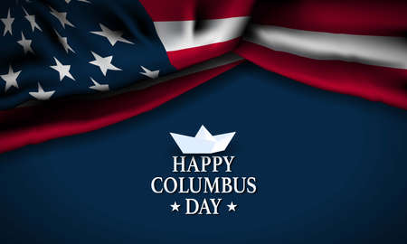 Columbus Day Background Design. Banner, Poster, Greeting Card. Vector Illustration.のイラスト素材