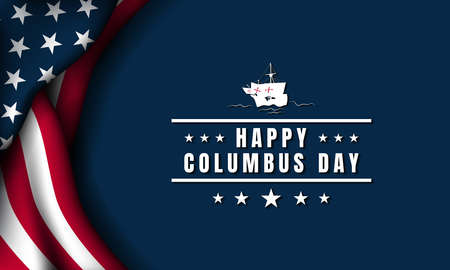 Columbus Day Background Design. Banner, Poster, Greeting Card. Vector Illustration.のイラスト素材