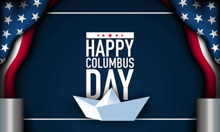 Columbus Day Background Design. Banner, Poster, Greeting Card. Vector Illustration.のイラスト素材