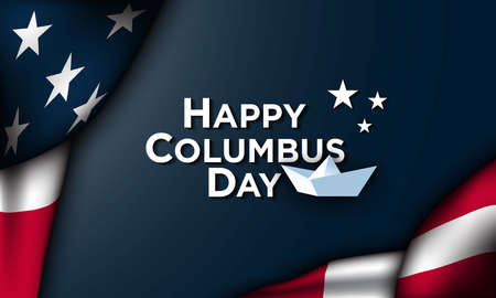 Columbus Day Background Design. Banner, Poster, Greeting Card. Vector Illustration.のイラスト素材
