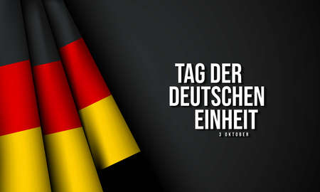 German Unity Day Background Design. Translation : German Unity Day, 3rd October. Vector Illustration.のイラスト素材