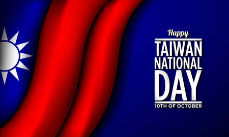 Taiwan National Day Background Design. 10th of October. Banner, Poster, Greeting Card. Vector Illustration.のイラスト素材