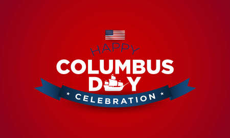Columbus Day Background Design. Banner, Poster, Greeting Card. Vector Illustration.のイラスト素材