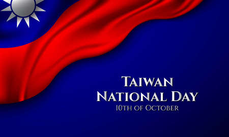 Taiwan National Day Background Design. 10th of October. Banner, Poster, Greeting Card. Vector Illustration.のイラスト素材
