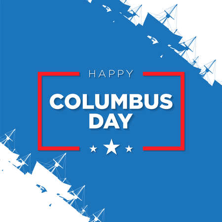Columbus Day Background Design. Banner, Poster, Greeting Card. Vector Illustration.のイラスト素材