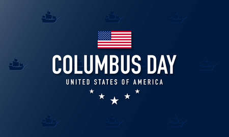 Columbus Day Background Design. Banner, Poster, Greeting Card. Vector Illustration.のイラスト素材