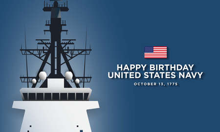 United States Navy Birthday Background Design. Vector Illustration.のイラスト素材