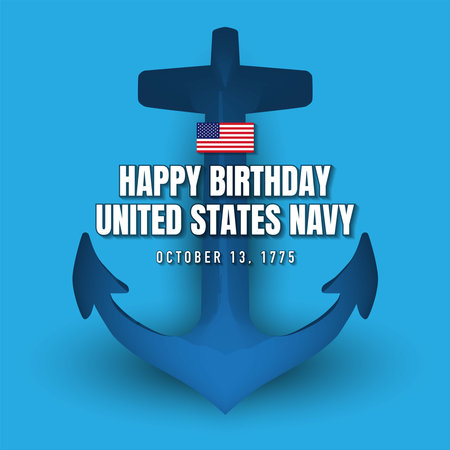United States Navy Birthday Background Design. Vector Illustration.のイラスト素材