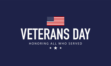 Veterans Day Background Design. Honoring all who served. Banner, Poster, Greeting Card. Vector Illustration.のイラスト素材