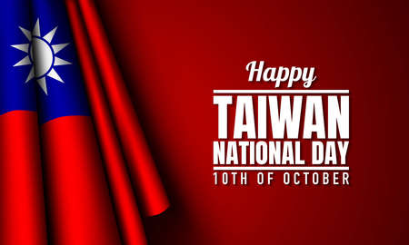 Taiwan National Day Background Design. 10th of October. Banner, Poster, Greeting Card. Vector Illustration.のイラスト素材