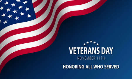 Veterans Day Background Design. Honoring all who served. Banner, Poster, Greeting Card. Vector Illustration.のイラスト素材