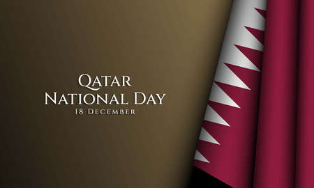 Qatar National Day Background Design. Banner, Poster, Greeting Card. Vector Illustration.のイラスト素材