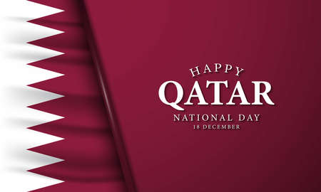 Qatar National Day Background Design. Banner, Poster, Greeting Card. Vector Illustration.のイラスト素材