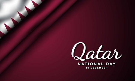 Qatar National Day Background Design. Banner, Poster, Greeting Card. Vector Illustration.のイラスト素材