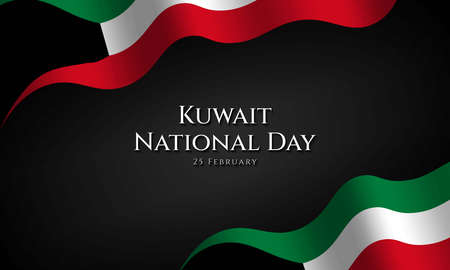 Kuwait National Day Background. Banner, Poster, Greeting Card. Vector Illustration.のイラスト素材