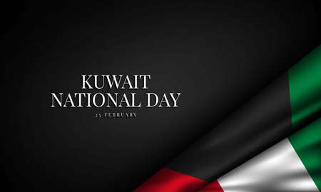 Kuwait National Day Background. Banner, Poster, Greeting Card. Vector Illustration.のイラスト素材