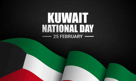 Kuwait National Day Background. Banner, Poster, Greeting Card. Vector Illustration.のイラスト素材